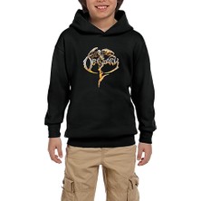 Zepplin Giyim Obituary Dragon Siyah Çocuk Kapşonlu Sweatshirt