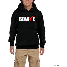 Zepplin Giyim David Bowie Logo Siyah Çocuk Kapşonlu Sweatshirt