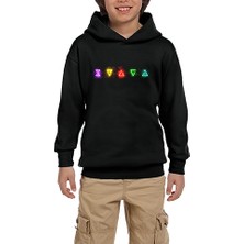 Zepplin Giyim The Witcher Lighting Symbol Siyah Çocuk Kapşonlu Sweatshirt