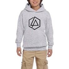 Zepplin Giyim Linkin Park Symbol Gri Çocuk Kapşonlu Sweatshirt