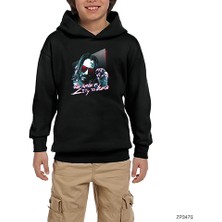 Zepplin Giyim Cyberpunk Keanu Reeves Siyah Çocuk Kapşonlu Sweatshirt