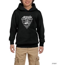 Zepplin Giyim Anthrax Fight To The Death Siyah Çocuk Kapşonlu Sweatshirt
