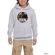 Zepplin Giyim Doom Hero Gri Çocuk Kapşonlu Sweatshirt
