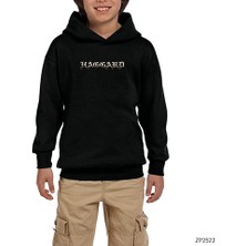 Zepplin Giyim Haggard Logo Siyah Çocuk Kapşonlu Sweatshirt