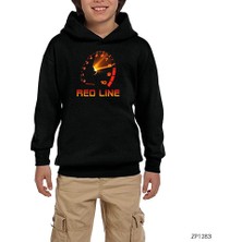 Zepplin Giyim Red Line Siyah Çocuk Kapşonlu Sweatshirt