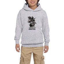 Zepplin Giyim Linkin Park Grup Poster Gri Çocuk Kapşonlu Sweatshirt