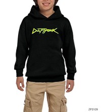 Zepplin Giyim Daft Punk Logo Siyah Çocuk Kapşonlu Sweatshirt