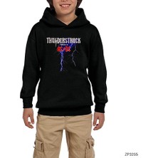 Zepplin Giyim Ac Dc Thunders Truck Siyah Çocuk Kapşonlu Sweatshirt