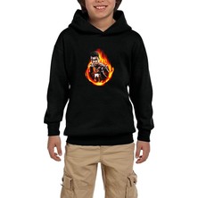 Zepplin Giyim Muhammed Ali Dragon Siyah Çocuk Kapşonlu Sweatshirt