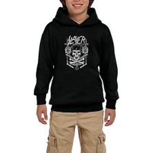 Zepplin Giyim Slayer Gun And Chain Siyah Çocuk Kapşonlu Sweatshirt