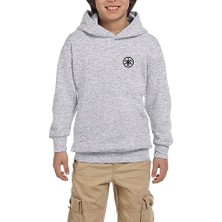 Zepplin Giyim Yamha Logo Gri Çocuk Kapşonlu Sweatshirt