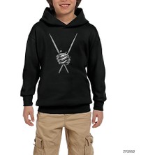 Zepplin Giyim Pink Floyd Nick Mason Siyah Çocuk Kapşonlu Sweatshirt