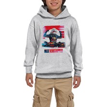 Zepplin Giyim F1 Max Verstappen Eyes Gri Çocuk Kapşonlu Sweatshirt