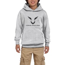 Zepplin Giyim Lewis H. Logo Gri Çocuk Kapşonlu Sweatshirt