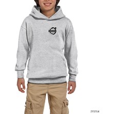 Zepplin Giyim Volvo Emblem Gri Çocuk Kapşonlu Sweatshirt