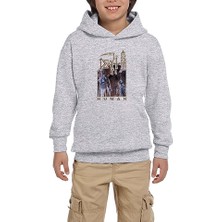 Zepplin Giyim Death Human 2 Gri Çocuk Kapşonlu Sweatshirt