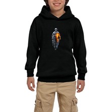 Zepplin Giyim Call Of Skull Warrior Siyah Çocuk Kapşonlu Sweatshirt