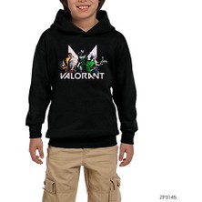 Zepplin Giyim Val. Team 1 Siyah Çocuk Kapşonlu Sweatshirt