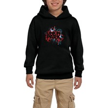 Zepplin Giyim Linkin Park Graphic Design Siyah Çocuk Kapşonlu Sweatshirt