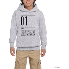 Zepplin Giyim Portal Aperture Level 1 Gri Çocuk Kapşonlu Sweatshirt