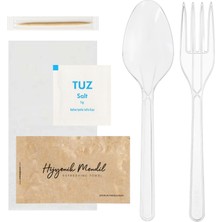 Ambalaj Pazarı 6lı Lüks Yemek Seti Şeffaf (Ymkset-04) - 50 Adet