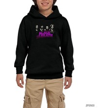 Zepplin Giyim Black Sabbath Group 2 Siyah Çocuk Kapşonlu Sweatshirt