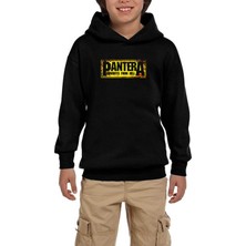 Zepplin Giyim Pantera Cowboys From Hell Text Siyah Çocuk Kapşonlu Sweatshirt