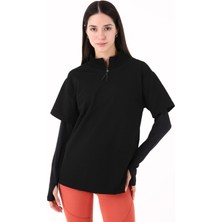 Scorp Chill Kadın Uzun Kollu Koşu Tişörtü Sweatshirt Siyah