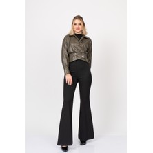 MissVina Chromeedge Asymmetric Leather Blouse – 7759