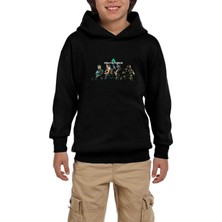 Zepplin Giyim Delta Force Team Siyah Çocuk Kapşonlu Sweatshirt