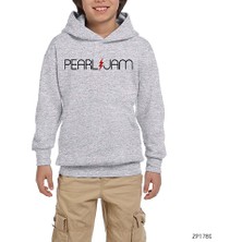 Zepplin Giyim Pearl Jam Lighting Gri Çocuk Kapşonlu Sweatshirt