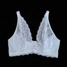 Bonbon Kadın Dantelli Toparlayacı Beyaz Renk Sütyen BB2022