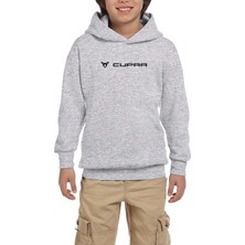 Zepplin Giyim Cupra Text Gri Çocuk Kapşonlu Sweatshirt