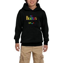 Zepplin Giyim The Beatles Rainbow Siyah Çocuk Kapşonlu Sweatshirt
