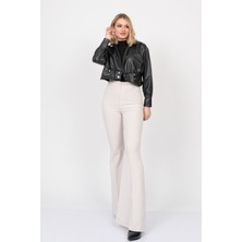 MissVina Chromeedge Asymmetric Leather Blouse – 7759