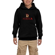 Zepplin Giyim Diablo Iv Logo ve Text Siyah Çocuk Kapşonlu Sweatshirt