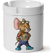 Sartre Art Jerry Baskılı Porselen Küllük Makinede Yıkanabilir