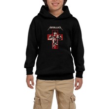 Zepplin Giyim Metallica Silhouettes Inside The Cross Siyah Çocuk Kapşonlu Sweatshirt