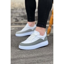 Wagoon WG162 Beyaz Gri Ortopedik Taban Erkek Casual Ayakkabı