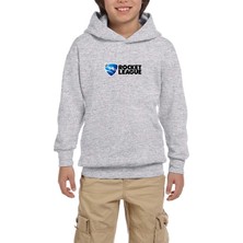 Zepplin Giyim Rocket League Logo Gri Çocuk Kapşonlu Sweatshirt