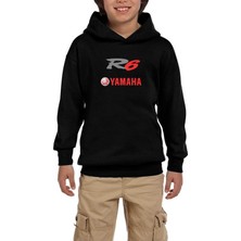 Zepplin Giyim Yamha R6 Red Siyah Çocuk Kapşonlu Sweatshirt