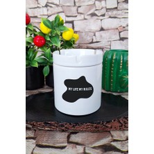 Sartre Art My Lıfe My Rules Baskılı Seramik Kapaklı Kokusuz Küllük