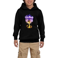 Zepplin Giyim Deep Purple Phoenix Rising Siyah Çocuk Kapşonlu Sweatshirt