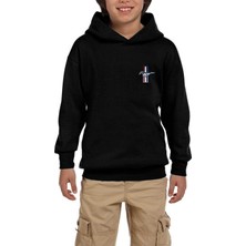 Zepplin Giyim Ford Must. Logo Siyah Çocuk Kapşonlu Sweatshirt