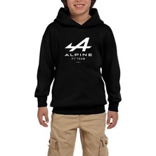 Zepplin Giyim Alpine F1 Siyah Çocuk Kapşonlu Sweatshirt