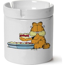 Sartre Art Garfield Baskılı Porselen Küllük Makinede Yıkanabilir