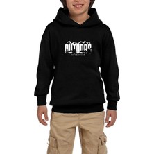 Zepplin Giyim Outdors Adventure Siyah Çocuk Kapşonlu Sweatshirt