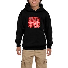Zepplin Giyim Hayko Cepkin Neon Siyah Çocuk Kapşonlu Sweatshirt