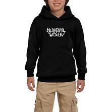 Zepplin Giyim Municipal Waste Text Siyah Çocuk Kapşonlu Sweatshirt