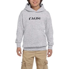 Zepplin Giyim Faun Logo Gri Çocuk Kapşonlu Sweatshirt